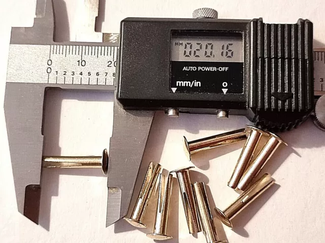 N. 9 x 3/4" rivetti biforcati in ottone acciaio delicato gamba divisa pelletteria metallo