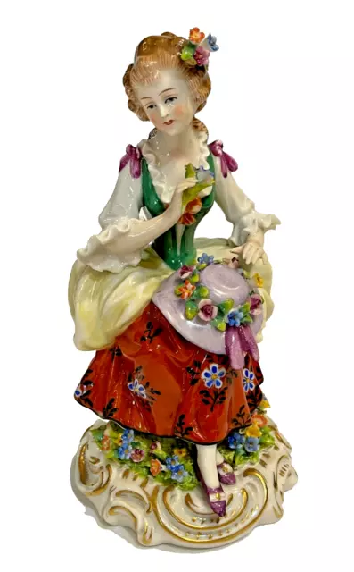 Antique Sitzendorf porcelain girl figurine Germany