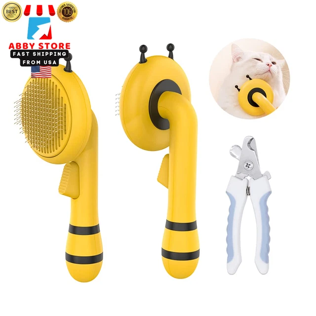 Hair Comb Slicker Cat Dog Brush Grooming Self Cleaning Pet Deshedding Massage 🐈