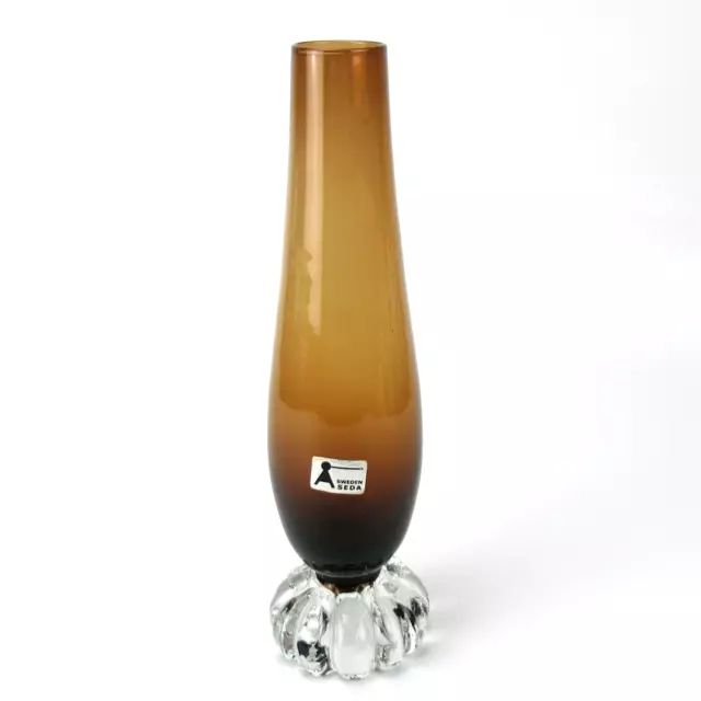 Aseda Glas Vase Bo Borgström Design 60er 70er Jahre Retro Glass Sweden 22cm