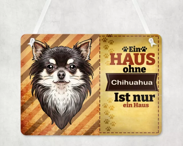 Warnschild Türschild Eingangsschild Wetterfest Chihuahua Hund Hundebesitzer