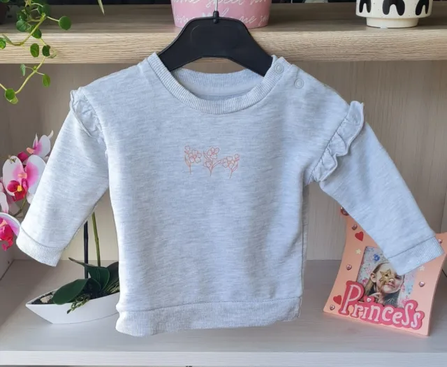 George  Baby Mädchen Sweatshirt Langarmshirt Gr. 56/62 -0/3 Monate Pullover