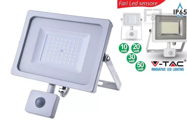 FARO LED da ESTERNO IMPERMEABILE 10W A 100W CON  SENSORE MOVIMENTO LUCE NUOVO