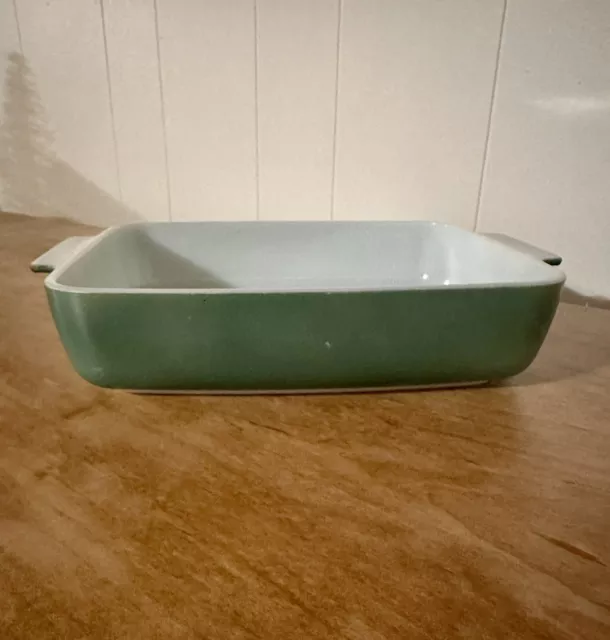 Vintage Pyrex Rectangular Casserole Refrigerator Dish Seafoam Green Blue #307  B