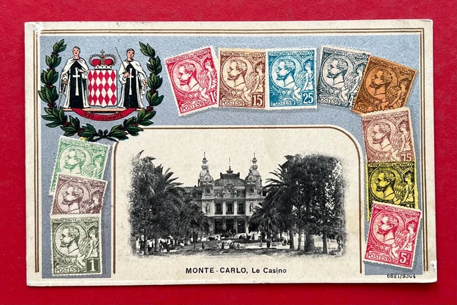 AK MONTE CARLO Monaco um 1930 Kasino Le Casino Briefmarken    ( 125623