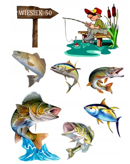 Tortenaufleger Angler-Thema – Kuchendeko Für Fischer-Geburtstag & Angel-Party