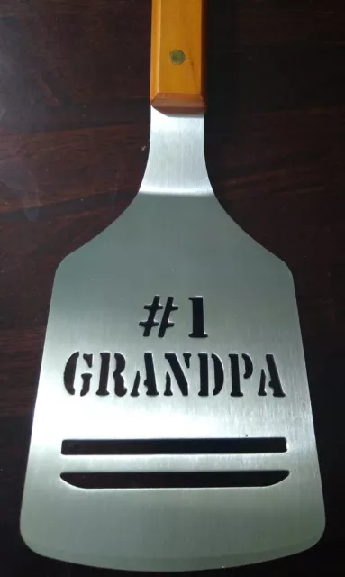 #1 Grandpa BBQ spatula, Stainless Steel Grilling Father’s Day
