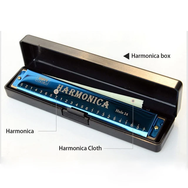 24 trous Harmonica Harmonica Instrument clé de C orgue bouche métal haute qual