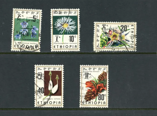 R2993 Éthiopie 1976 Flore Fleurs 5v. D'Occasion