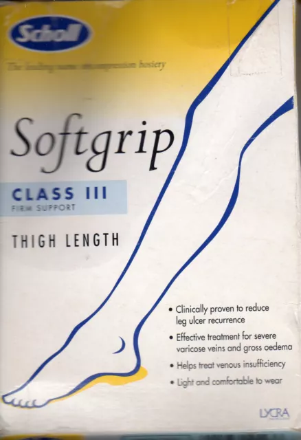 SCHOLL SOFTGRIP CLASS 2 Support Socks Ribbed Socks Black M, L, XL