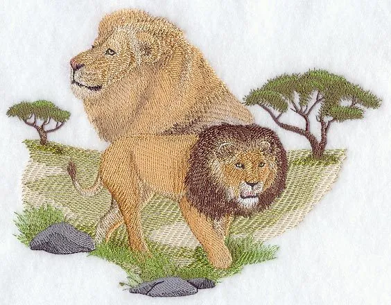 Embroidered Short-Sleeved T-Shirt - Spirit of the Lion A7137 Size S - XXL