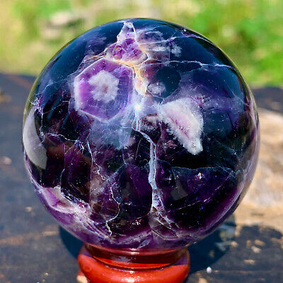181G Rare High Quality Purple Dream Amethyst Quartz Crystal Sphere Healing Ball