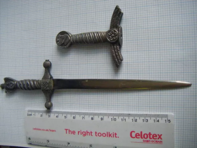 LETTER OPENER  with PATTERNED  HANDLE - German WW2 Style  with blade