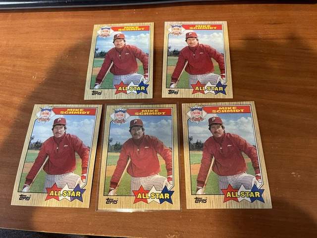 5 Card Lot 1987 Topps Mike Schmidt Philadelphia Phillies #597