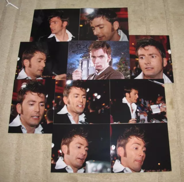 David Tennant Dr Who Hand Signed Autographed 12X8" Photo And Nine 10X8" Proofs