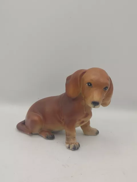 Vtg Lefton Dachshund Dog Figurine Ceramic Japan 1960s Weiner Dog Puppy #691