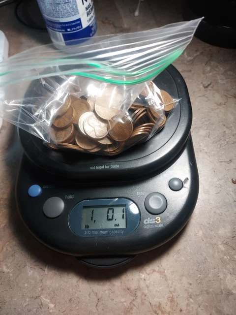 $  .01 One Pound Lb Bag of Lincoln Wheat Pennies Cents Estate Coin Hoard 40 50's