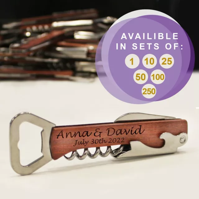 Custom Engraved Wood Corkscrew and Multi-Tool - Personalized Groomsman Gifts