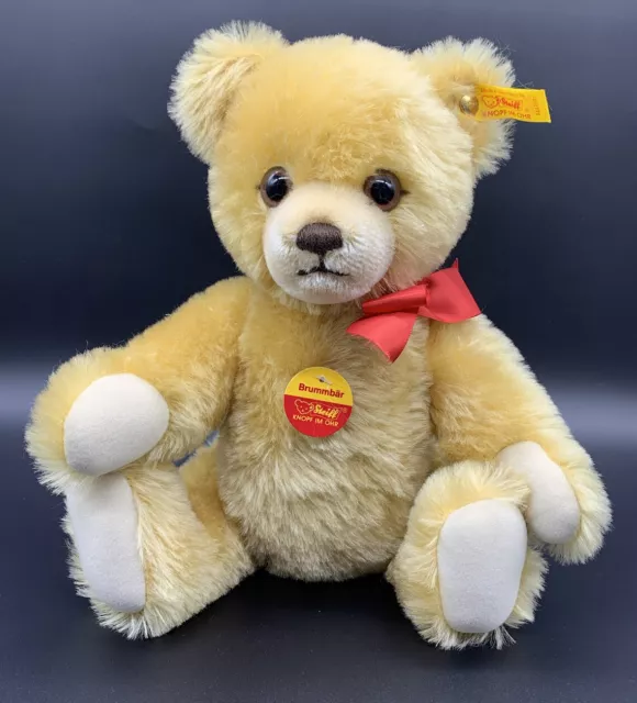 Steiff Tier Teddy Bär Brummbär mit roter Schleife  33 cm