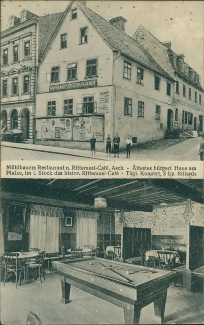 Ansichtskarte Baden-Württemberg Asch Mühlbauers Restaurant Rittsaal um 1910 Pers