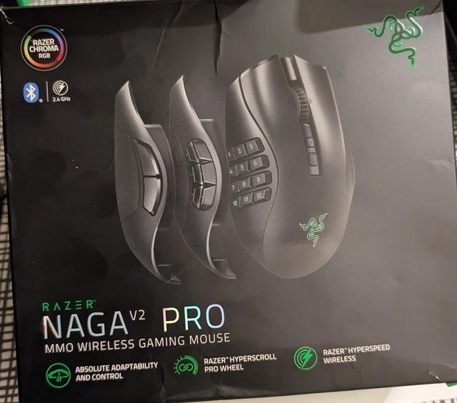 Hyperscroll Wheel RAZER NAGA V2 Pro Wireless Gaming Mouse HyperScroll Pro Wheel, Black £ ...