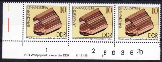 Briefmarken DDR Mi Nr. 2006 Minerale Freiberg  BZN Druckvermerk DV WPD II **
