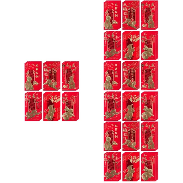 120 Pcs Red Envelope Lucky Money Envelopes New Year Lai Si Feng