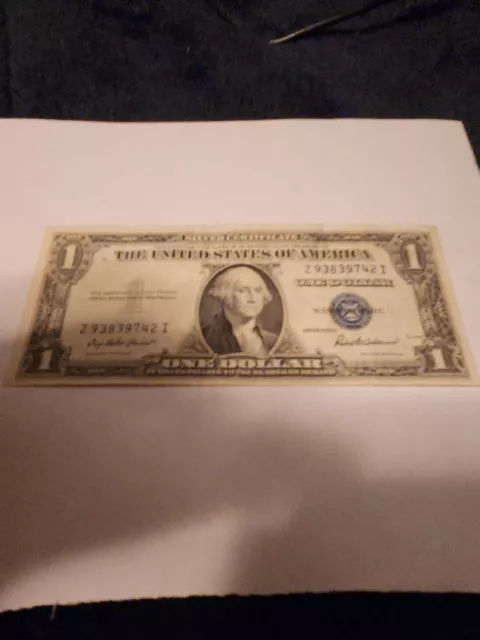 1935 Series F One Dollar Blue Seal Note Silver Certificate US Bill