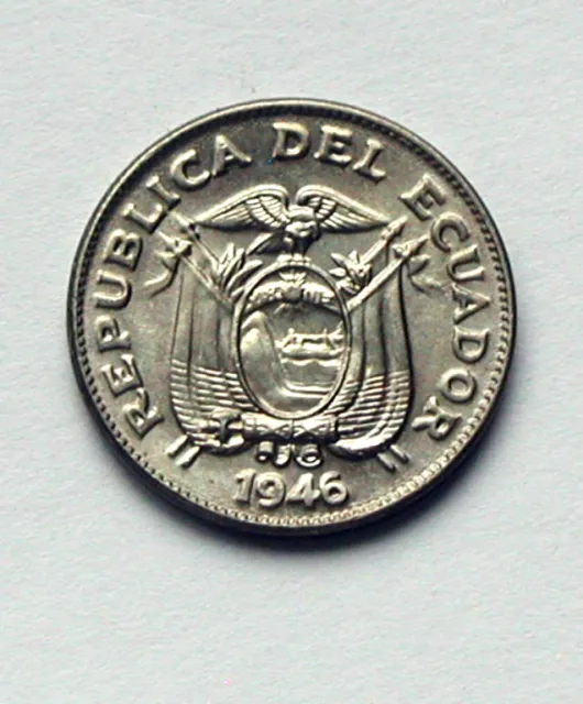 1946 ECUADOR Coin - 5 Centavos - AU