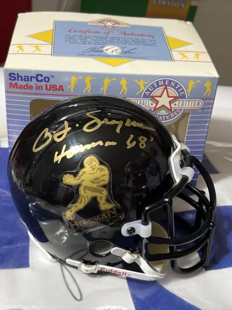 Rare - OJ SIMPSON Signed USC TROJANS Heisman Mini Helmet w/Hologram