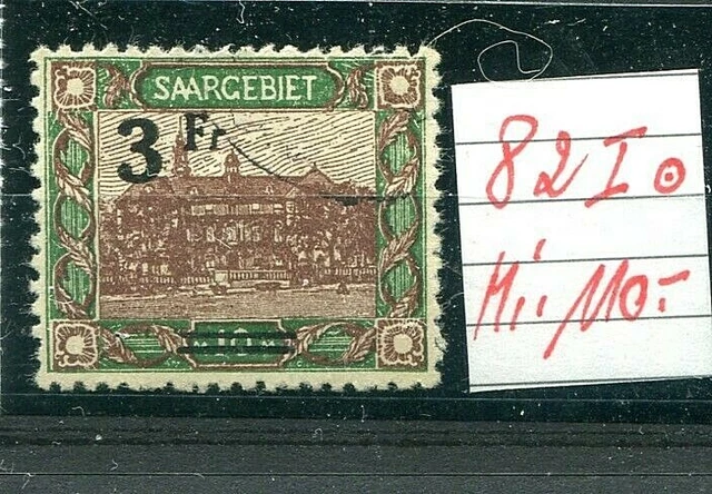 Saargebiet Plattenfehler Nr. 82 I (Punkt hinter Fr fehlt) gestempelt