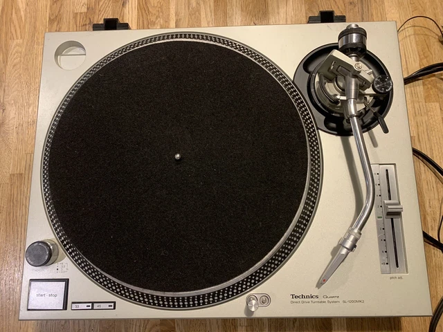 Platine Vinyle Technics SL-1200 MK2 – Entraînement Direct, Grise, Lecture 33/45 Tours, DJ