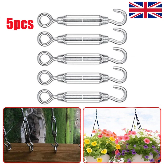 Wire Rope Stainer 2/10X STEEL HOOK Strainer Turnbuckle Wire Tensioner Eye Rope Cable ...