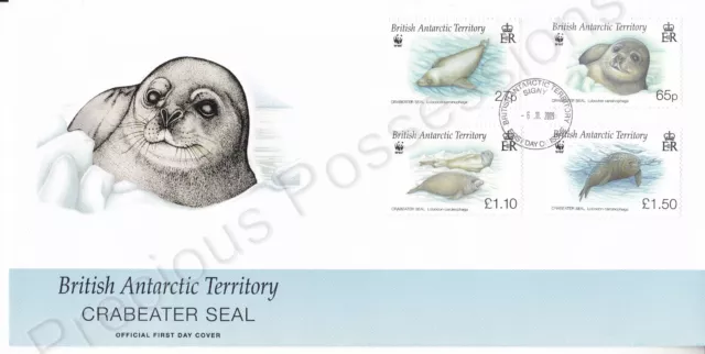 British Antarctic Territory Bat Fdc 2009 Crabeater Seal Endangered Species