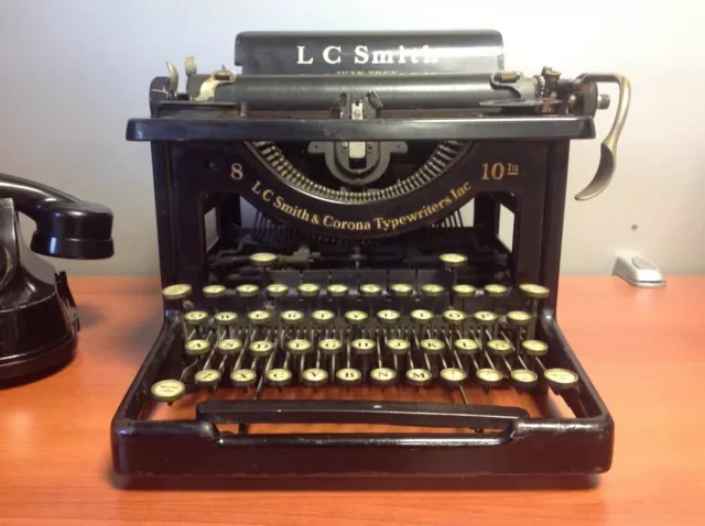 Máquina de escribir antigua LC Smith, New York, años 20 3
