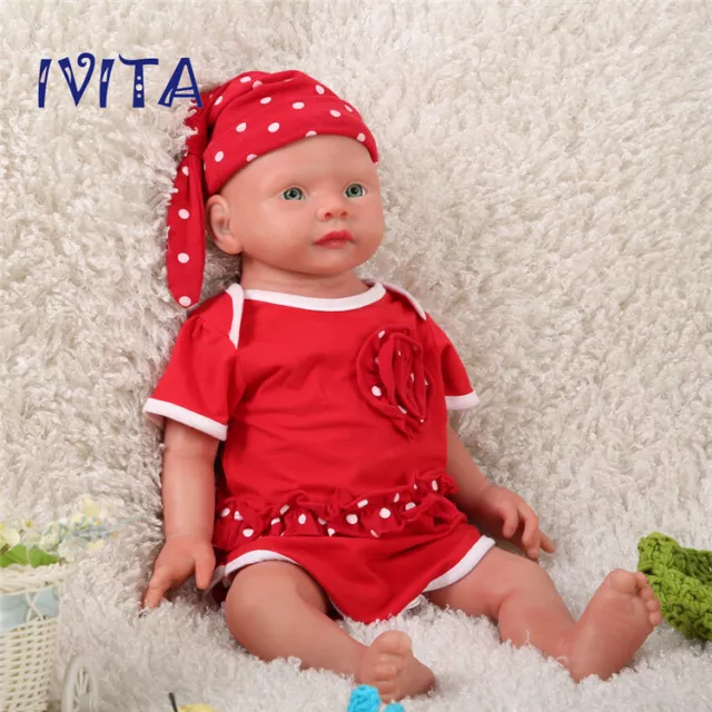 IVITA 20'' Reborn Doll Reborn Baby Girl Dolls Full Soft Silicone Baby Gift
