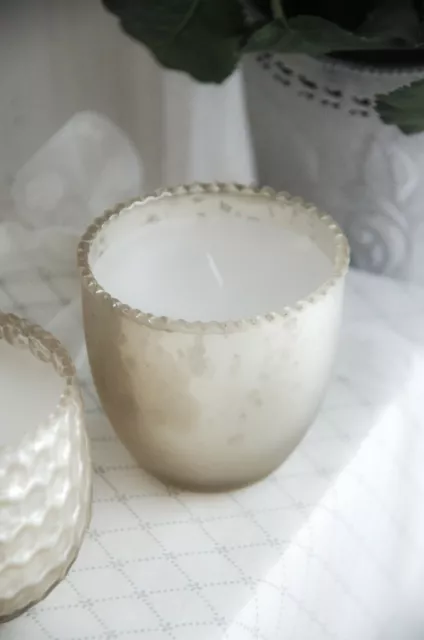 Windlicht Kerze Kerzenglas Kerzenleuchter Teelicht Bauernsilber Art Shabby Chic
