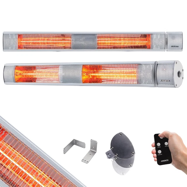 AREBOS 3000W Heizstrahler Wandstrahler Infrarotstrahler Terrassenstrahler mit FB
