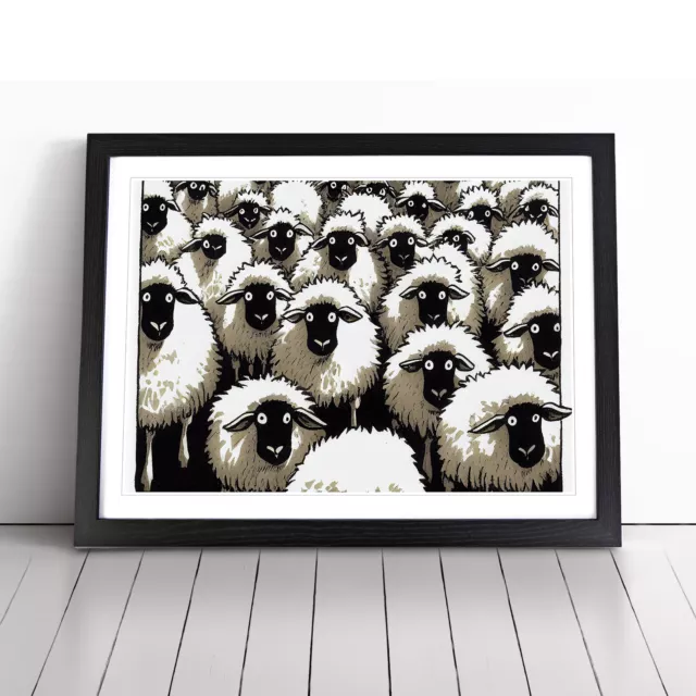 Curious Sheep Wall Art Print Framed Canvas Picture Poster Decor Living Room