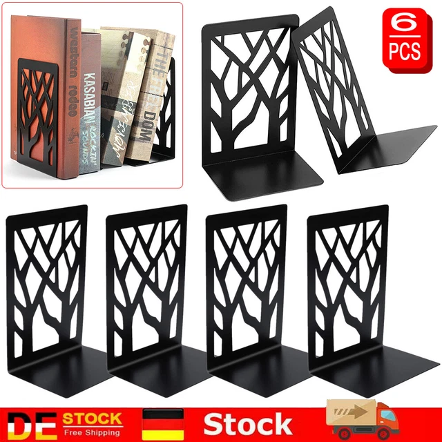 6x Metall Baumartige Muster Buchstütze Buchhalter Buchständer Für Bücherregal