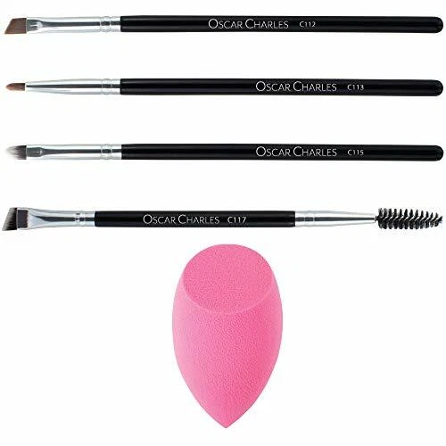 Oscar Charles 17 Pezzi: Set di pennelli per trucco professionale con frullatore 3