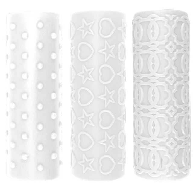 3 piezas Pendientes de herramientas de joyería con barra de textura de arcilla para rodillos de arcilla