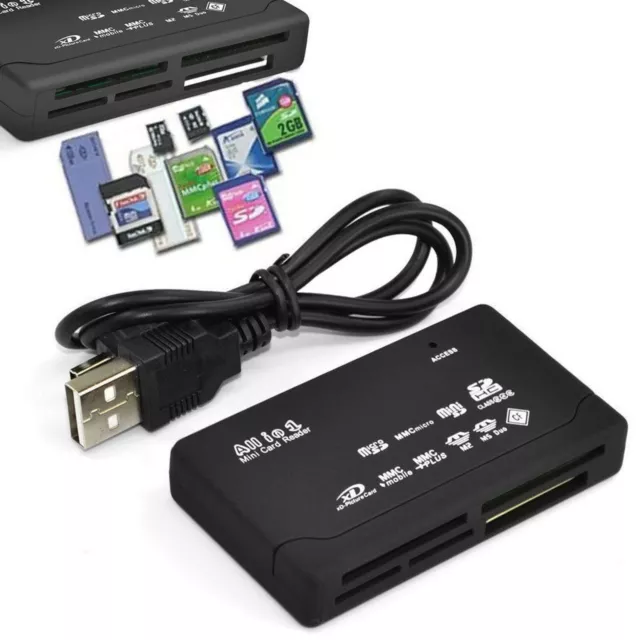 All in One 1 Memory Card Reader USB Adapter SD SDHC Mini Micro M2 MMC XD CF MS