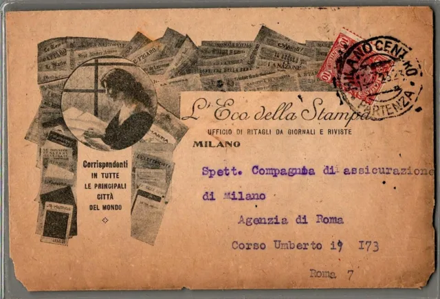 Storia Postale - Regno V.E.III - 10 c su busta per Roma