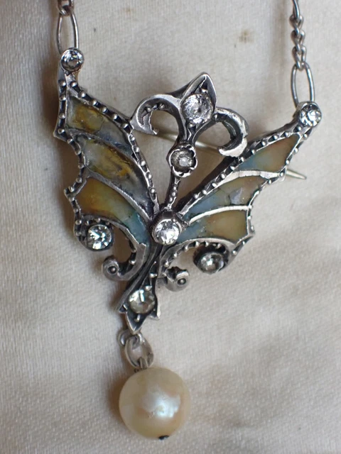 Collier Négligé Art Déco Années 1920/30 - Argent Poinçonné & Hématites - Longueur 44,5 Cm - Occasion (Petit Accident)
