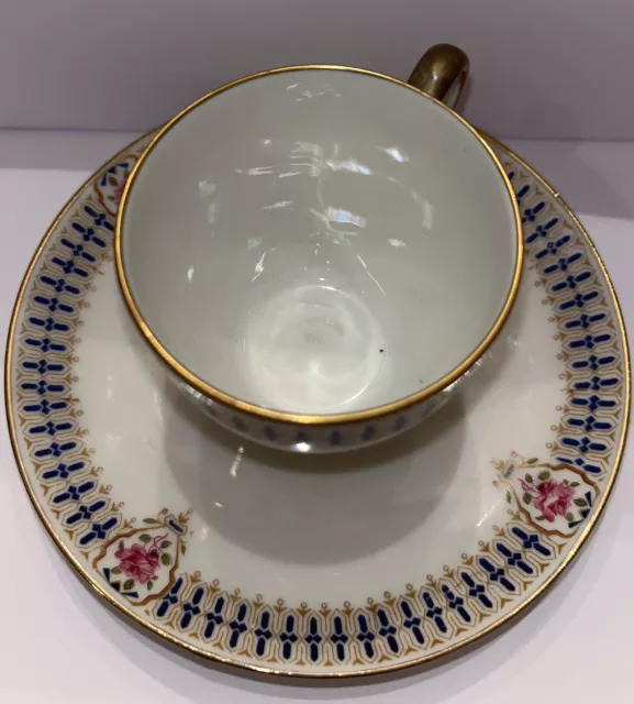 French Cup And Saucer C AHRENFELDT LIMOGES DEMITASSE CUP & SAUCER c1900 Antique 3