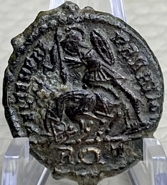 Ancient Roman Coin 348-350AD Soldier Spearing Horseman Emperor Constantius II MS