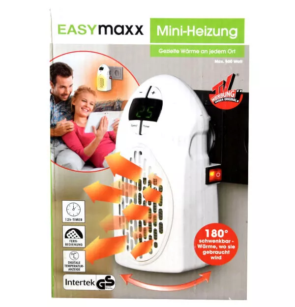 EASYmaxx Mini-Heizung 500W - Schwarz/Rot, 24,90 €