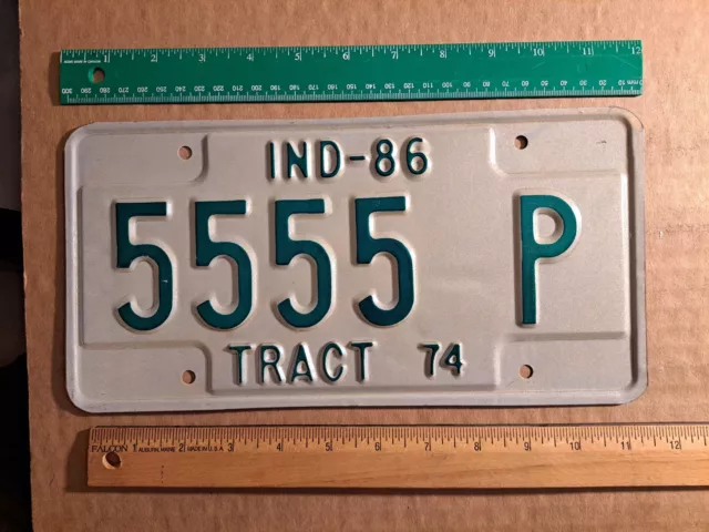 License Plate, Indiana, 1986, Tractor (Semi-front not trail) Quadruple 5: 5555 P