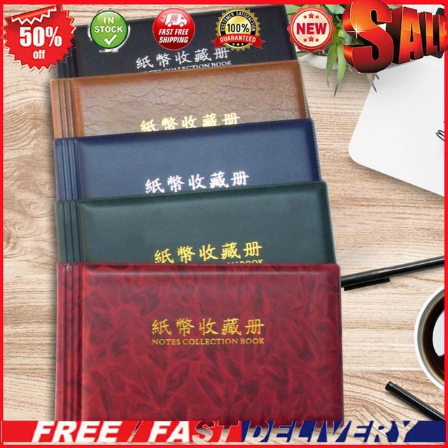 20 Pages Paper Money Currency Banknote Collection Book Storage Album